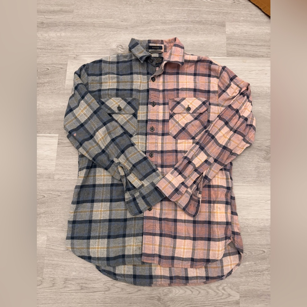 Pendleton Burnside Shirt Mens Medium Blue Plaid Western Grunge Button Up Cowboy‎